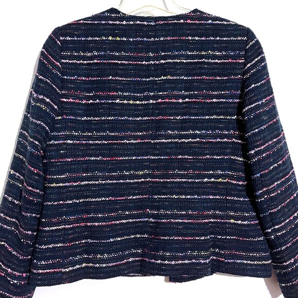 Talbots Navy Multi-Color Rainbow Confetti Tweed Blazer - Picture 8 of 14